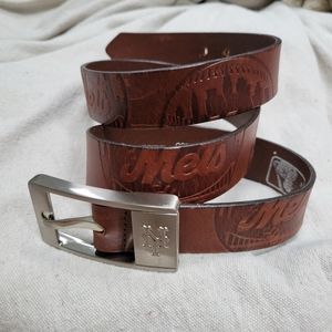 Men's Brown New York Mets MLB Leather Belt Size 38